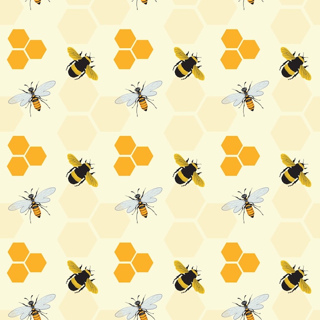 bee party seamless vector pattern design