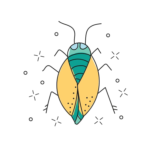 beetle hand drawn doodle icon. insect beetle vector sketch illustration for print, web, mobile and infographics isolated on white background.