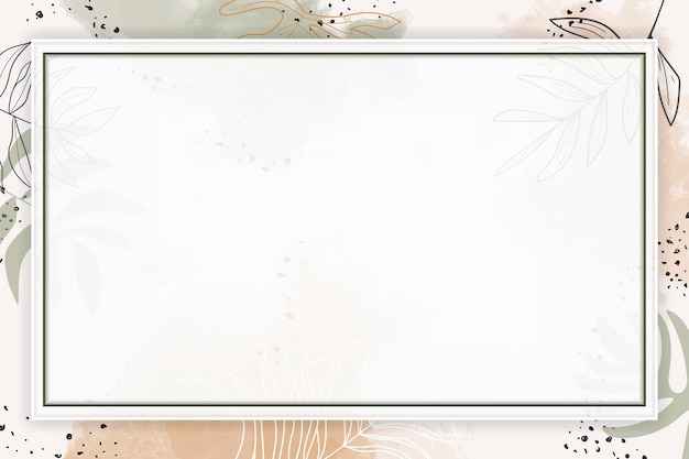 beige rectangle watercolor frame vector