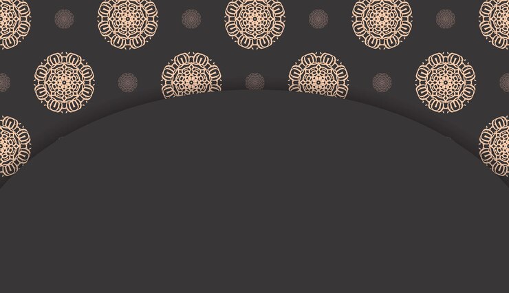 Vektör bej geometrik desenli siyah lüks banner