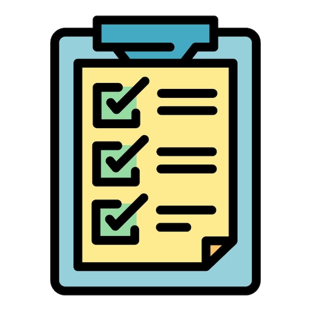 Benchmark clipboard icon outline vector Time unit App industry color flat
