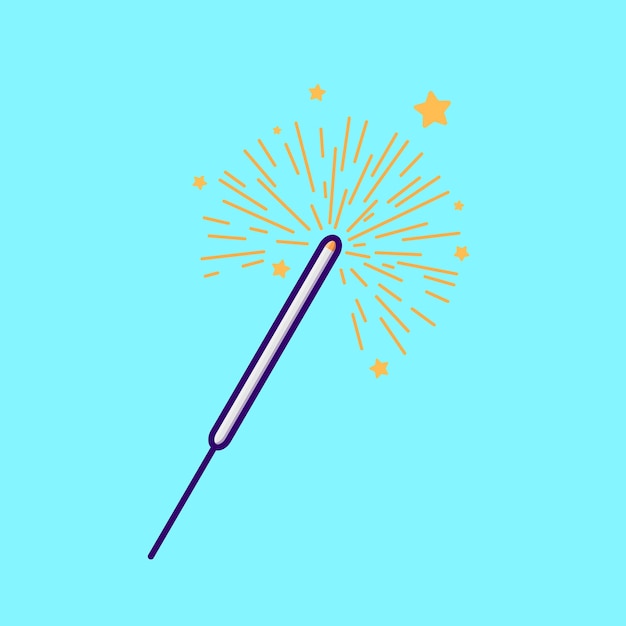 bengal fire sparkles simple cartoon vector illustration new year stuff concept icon isolated