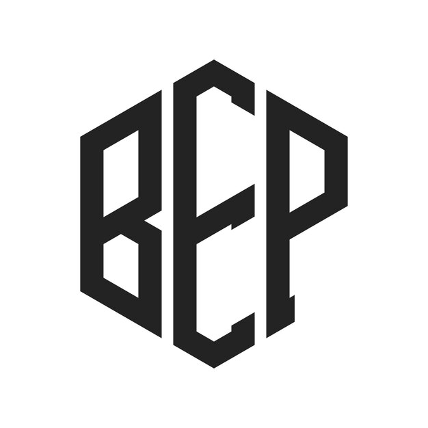 BEP Logo Design Initial Letter BEP Monogram Logo using Hexagon shape