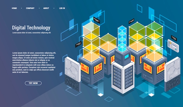 Beräkning av big data-center, informationsbehandling, databas.