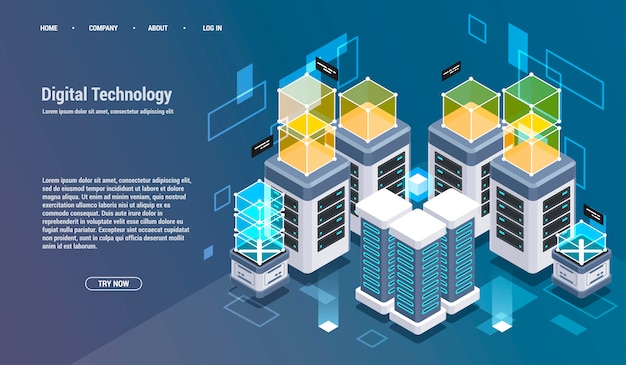 Beräkning av big data-center, informationsbehandling, databas.