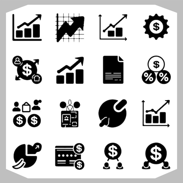 Best Icons for Financial Reports Charts Graphs and Economic Statistics