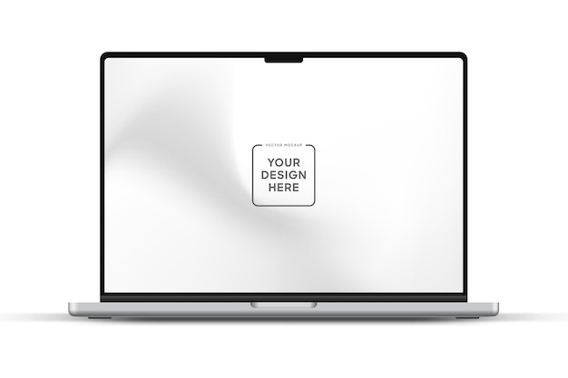 Beyaz arka plan üzerinde modern dizüstü bilgisayar mockup ön görünümü, UI UX uygulaması ve için notebook mockup cihazı mockup