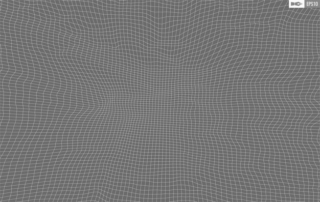 Beyaz arka plan üzerinde tel kafes manzara Soyut geometrik vektör teknolojisi arka planı 3D vektör dijital arka plan