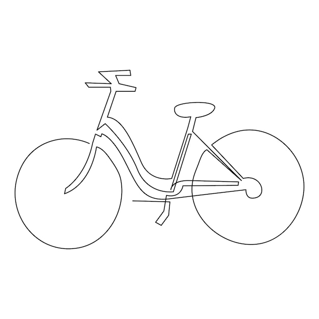 bicycle single line continuous outline vector art drawing and simple one line minimalist design