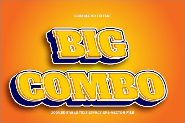 Big Combo Editable Text Effect 3D Emboss Gradient Style
