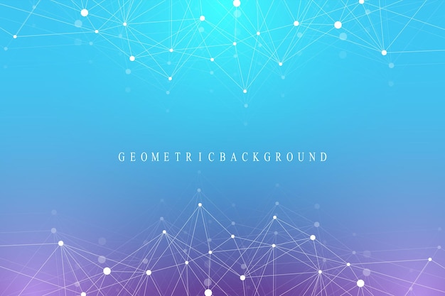Big data complex. Graphic abstract background communication. Perspective backdrop of depth. Minimal array with compounds lines and dots. Digital data visualization. Vector illustration Big data.