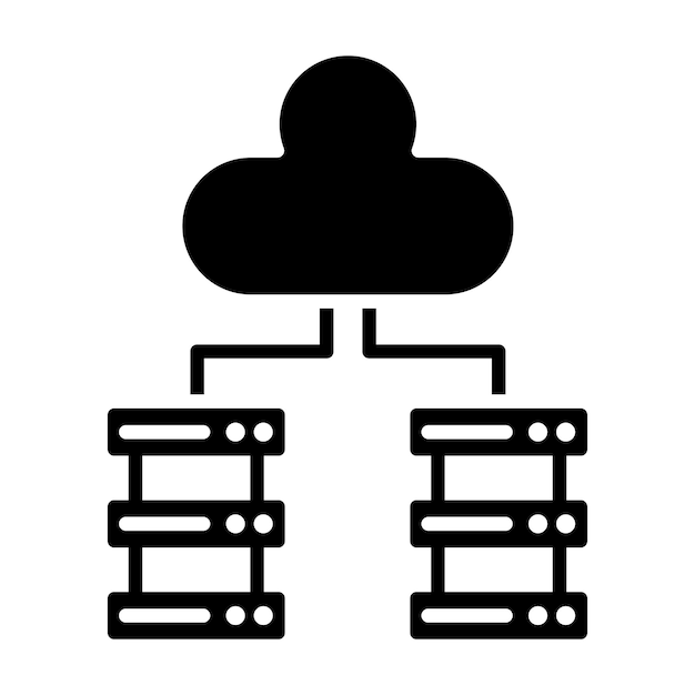 Big Data Glyph Solid Black Illustration