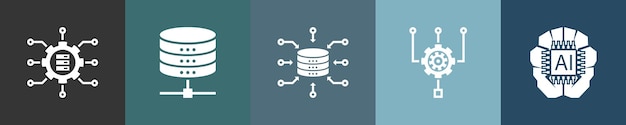 Big data icons Infographic design template Creative concept with 5 options