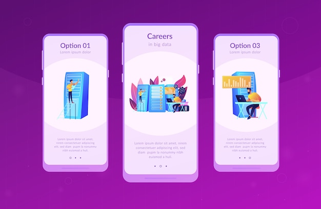 Big data job app interface template.