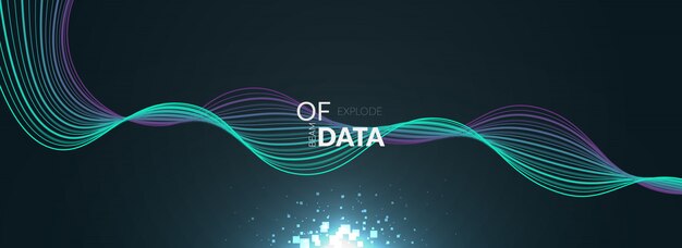 Big Data med farverigt bølgebanner