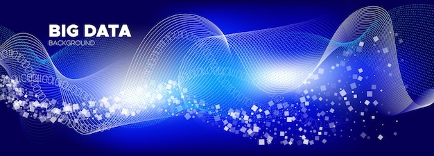 Big data particles stream in flow wave motion