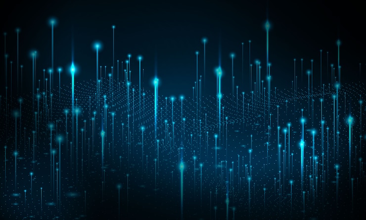 Vektor big data technology  background. particle mist network cyber security