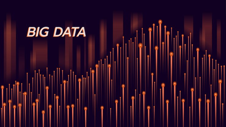 Big Data technology orange background