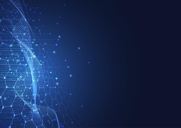 Big data visualization Abstract technology innovation communication concept digital blue