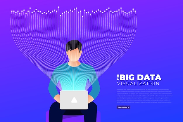 Big data visualization. Visual data complexity analytics. Concept  infographic. Information line graphic representation. Abstract data graph.  Illustration