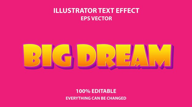 BIG DREAM EDITABLE TEXT EFFECT