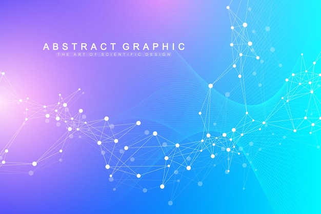 Big Genomic Data Visualization. DNA helix, DNA strand, DNA Test. Molecule or atom, neurons.