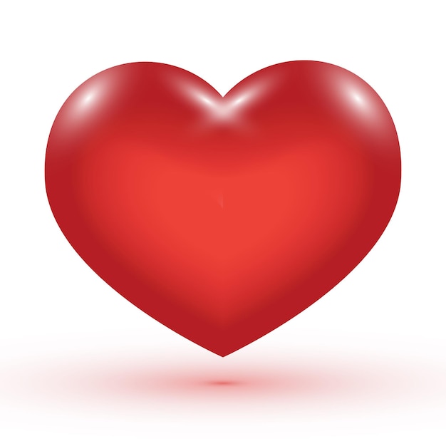 Big red heart on a white background Symbol of Love Vector illustration