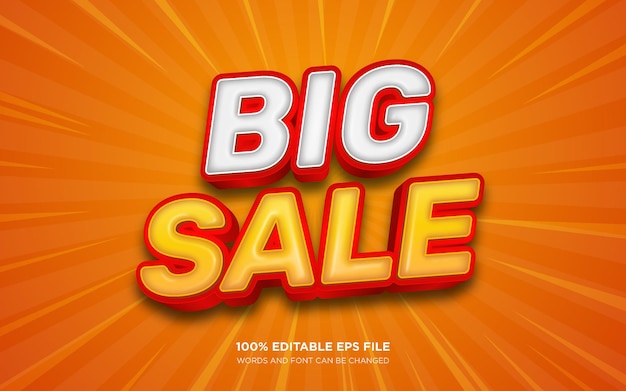 Big Sale 3d editable text style effect