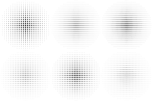 Big set of black textured circle strokes isolated on white background Abstract dotted circles