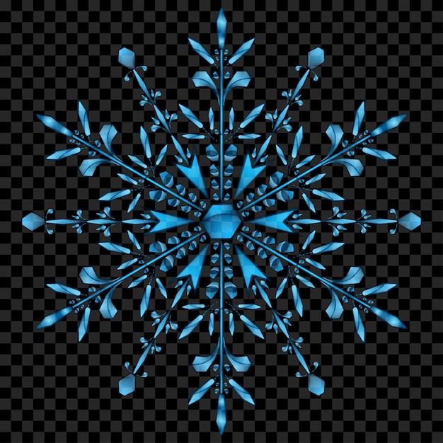 Big translucent Christmas snowflake in light blue colors on transparent background.  Transparency only in vector file