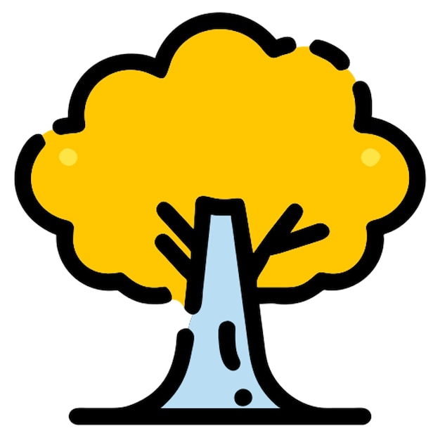 big tree icon broken line