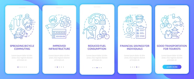 Bike-share pros onboarding mobile app page screen
