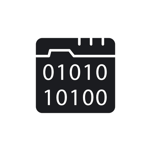 Binary code icon set computer software 01 binary data vector symbol