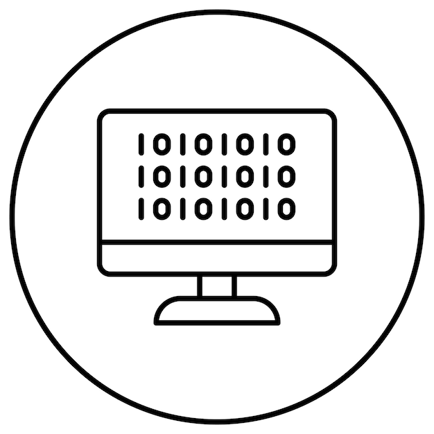 Binary Code icon vector image Can be used for Coding and Development