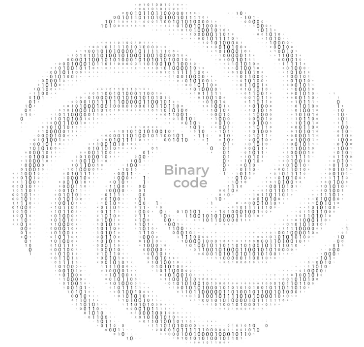Vektör binary code spiral abstract digital background with data flow made of zero and one digits symbol of information technology coding artificial intelligence and virtual cyberspace network