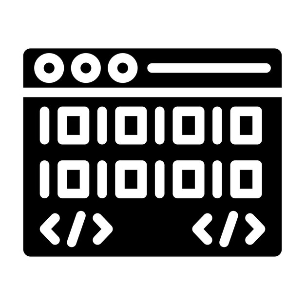 binary code vector icon design illustration