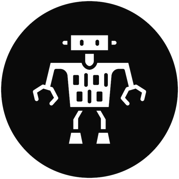 binary code vector icon illustration of robotics iconset