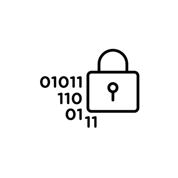 Binary Lock icon isolated on white background