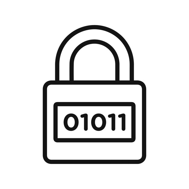 Binary Lock icon isolated on white background