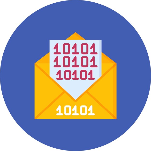 Binary Messages Flat Illustration