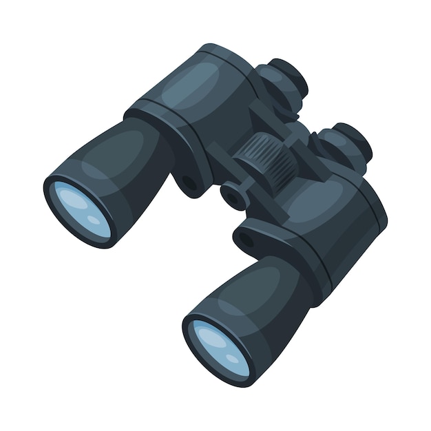 Binoculars optical device focus zoom spying searching equipment vector illustration