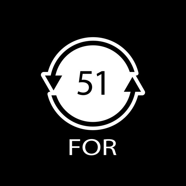 Bio material recycling code 51 FOR Vector Illustration