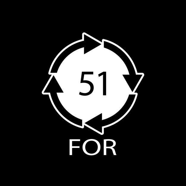 Bio material recycling code 51 FOR Vector Illustration
