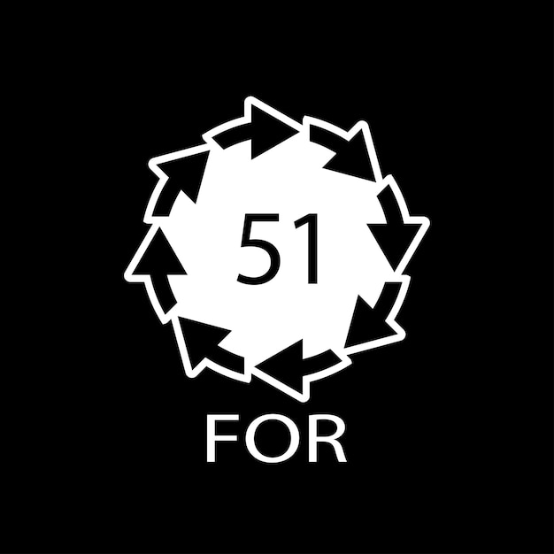 Bio material recycling code 51 FOR Vector Illustration
