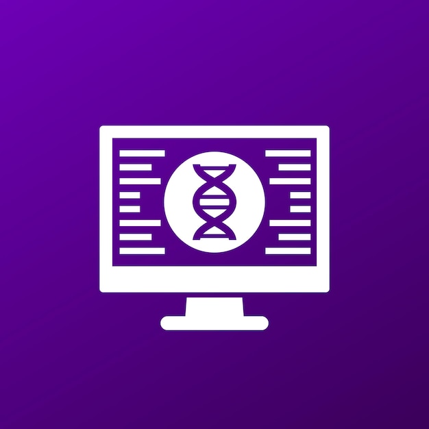 bioinformatics icon analysis of biological data vector