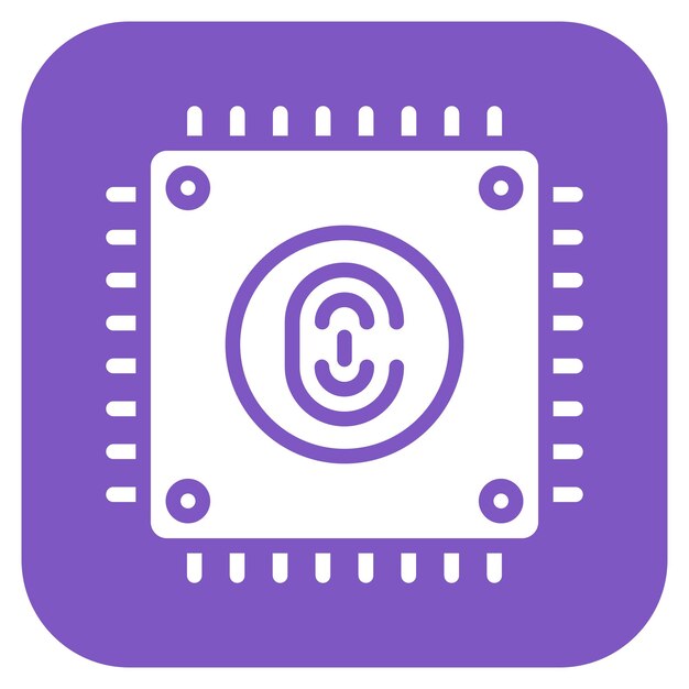 biometric cpu icon vector image can be used for biometrics