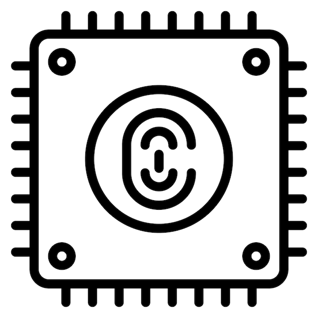 biometric cpu icon vector image can be used for biometrics