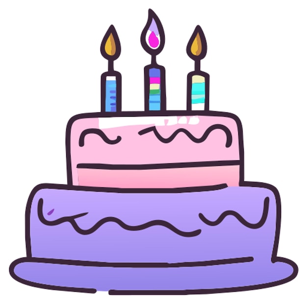 birthday cake icon doodle offset fill
