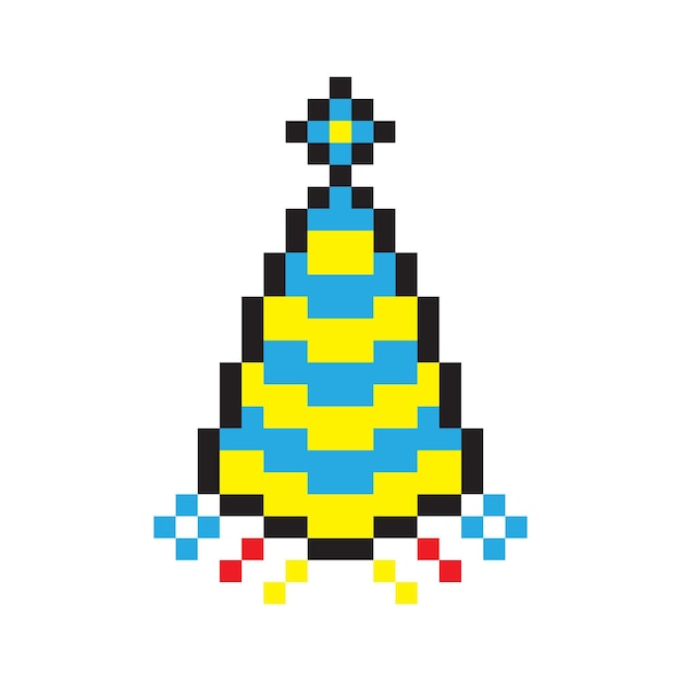 Birthday party hat pixel art