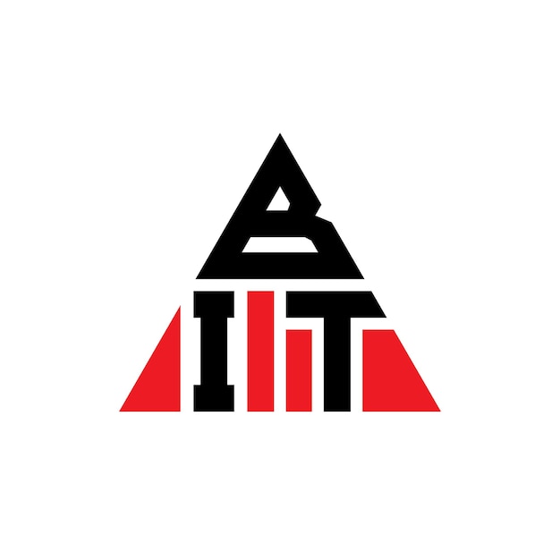 BIT triangle letter logo design with triangle shape BIT triangle logo design monogram BIT triangle vector logo template with red color BIT triangular logo Simple Elegant and Luxurious Logo